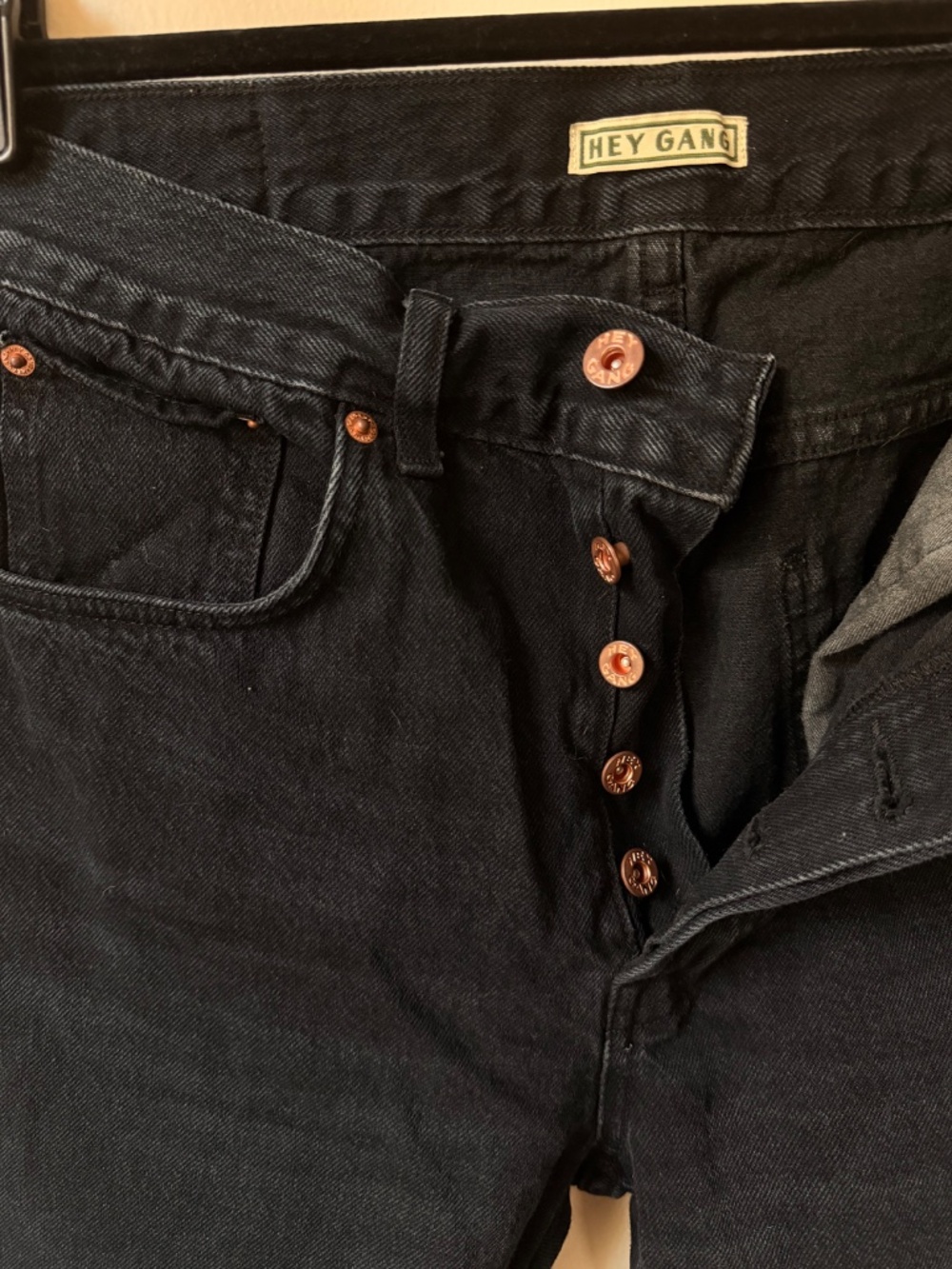 Hey Gang "The Loose Crop" Jeans in Washed Black size 28 - Picture 5 of 8